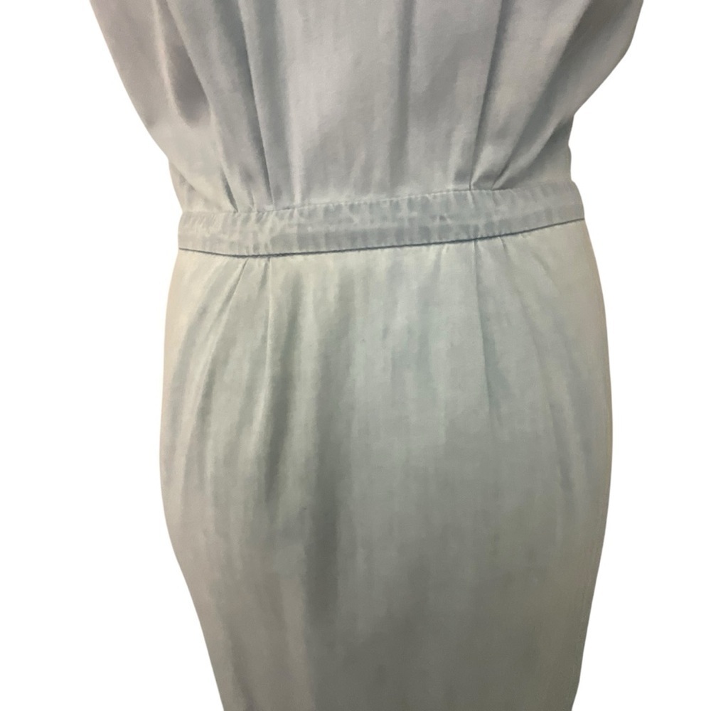 Joie’ Awel Light Blue Button Front Chambray Midi Dress in Western Fade - Picture 13 of 16